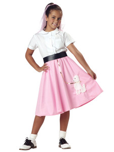 50s Greaser Rock Roll Old School 1950s Girls Costume Pink Poodle Skirt 50s Greaser Rock Roll Old School 1950s Girls Costume Pink Poodle Skirt