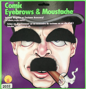 Comic Cartoon Charlie 1920s Men Costume Moustache and Eyebrows Set Comic Cartoon Charlie 1920s Men Costume Moustache and Eyebrows Set