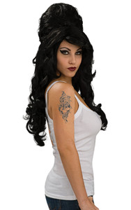 Amy Rehab Black Beehive 60s Women Costume Wig Amy Rehab Black Beehive 60s Women Costume Wig