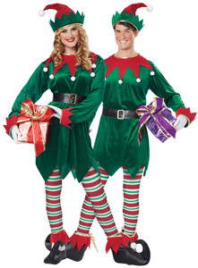 Christmas Elf Santa's Helper Women Men Costume Christmas Elf Santa's Helper Women Men Costume