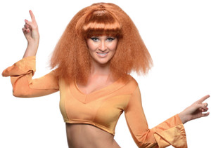 Go Disco 1970s 1980s Go Go Dance Retro Brown Womens Costume Wig Go Disco 1970s 1980s Go Go Dance Retro Brown Womens Costume Wig