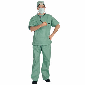 Doctor Surgeon Medical Emergency Uniform Adult Mens Costume & Stethoscope Doctor Surgeon Medical Emergency Uniform Adult Mens Costume & Stethoscope