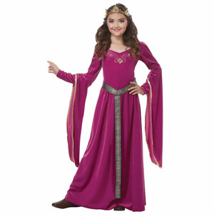 Medieval Princess Guinevere Renaissance Purple Girls Costume