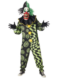 Funhouse Freak Horror Clown Evil Jester Joker Halloween Adult Mens Costume Funhouse Freak Horror Clown Evil Jester Joker Halloween Adult Mens Costume