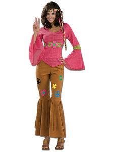 Woodstock Honey Hippie 60 70s Hippy Women Costume Woodstock Honey Hippie 60 70s Hippy Women Costume