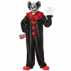 Last Laugh Clown Halloween Ani Motion Mask Men Costume One Size