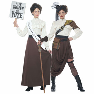 English Suffragette Victorian Colonial Patriotic Steampunk Womens Costume