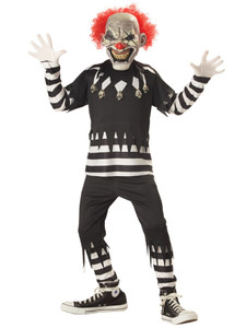 Creepy Clown Horror Joker Evil Demon Sinister Halloween Boys Costume Creepy Clown Horror Joker Evil Demon Sinister Halloween Boys Costume