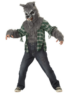 Howling At The Moon Wolfman Werewolf Grey Wolf Monster Horror Boys Costume Howling At The Moon Wolfman Werewolf Grey Wolf Monster Horror Boys Costume