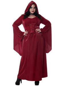 Crimson Red Robe Medieval Vampire Vampiress Devil Womens Costume Plus Crimson Red Robe Medieval Vampire Vampiress Devil Womens Costume Plus
