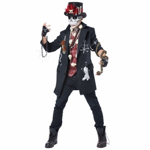 Voodoo Dude Witch Doctor Day Of The Dead Skeleton Skulls Mens Costume Voodoo Dude Witch Doctor Day Of The Dead Skeleton Skulls Mens Costume