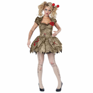 Voodoo Dolly Doll Black Magic Ritual Storybook Halloween Womens Costume Voodoo Dolly Doll Black Magic Ritual Storybook Halloween Womens Costume