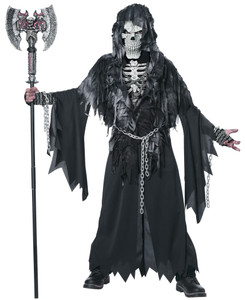 Evil Unchained Grim Reaper Horror Skeleton Monster Halloween Boys Costume Evil Unchained Grim Reaper Horror Skeleton Monster Halloween Boys Costume