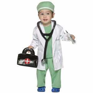 Doctor Scrub Lab Coat Stethoscope Book Week Toddler Unisex Boys Costume 18-24M