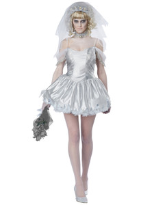 Ghostly Bride Ghost Wedding Corpse Day Of The Dead Halloween Womens Costume Ghostly Bride Ghost Wedding Corpse Day Of The Dead Halloween Womens Costume