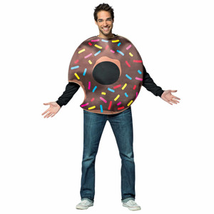 Chocolate Doughnut With Bite Sweet Treats Food Birthday Womens Mens Costume OS
