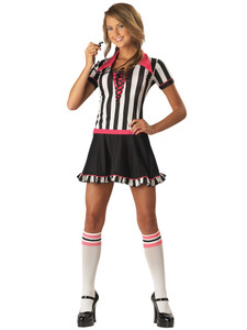Racy Referee Uniform Sports Umpire Football Soccer Teen Women Costume Racy Referee Uniform Sports Umpire Football Soccer Teen Women Costume