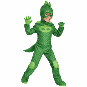 Gekko Deluxe PJ Masks Green Superhero Glow In The Dark Toddler Boys Costume Gekko Deluxe PJ Masks Green Superhero Glow In The Dark Toddler Boys Costume