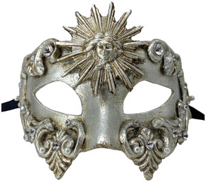 Colombina Barocco Sole Silver Venetian Italian Made Masquerade Womens Mens Mask Colombina Barocco Sole Silver Venetian Italian Made Masquerade Womens Mens Mask