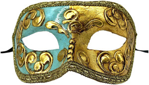Colombina Mezza Sky Blue Venetian Italian Made Masquerade Womens Mens Mask Colombina Mezza Sky Blue Venetian Italian Made Masquerade Womens Mens Mask