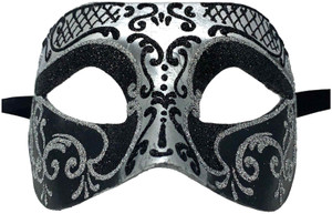 Settecento Brill Silver Black Venetian Italian Made Masquerade Womens Mask Settecento Brill Silver Black Venetian Italian Made Masquerade Womens Mask