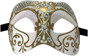 Settecento Brill Gold White Venetian Italian Made Masquerade Womens Mask