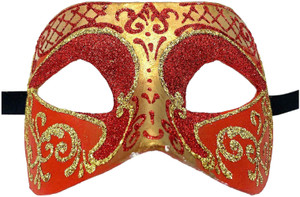 Settecento Brill Gold Red Venetian Italian Made Masquerade Womens Mask Settecento Brill Gold Red Venetian Italian Made Masquerade Womens Mask
