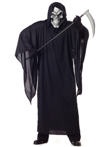 Grim Reaper Horror Robe Death Skeleton Halloween Mens Costume Plus Grim Reaper Horror Robe Death Skeleton Halloween Mens Costume Plus