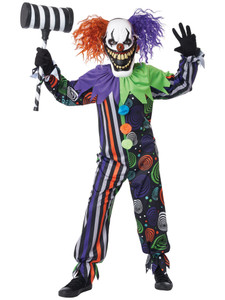 Funhouse Fiend Horror Clown Evil Jester Joker Halloween Child Boys Costume Funhouse Fiend Horror Clown Evil Jester Joker Halloween Child Boys Costume
