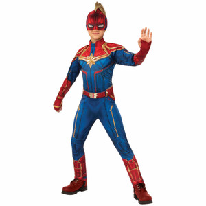 Captain Marvel Deluxe Avengers Superhero Book Week Child Girls Costume Captain Marvel Deluxe Avengers Superhero Book Week Child Girls Costume