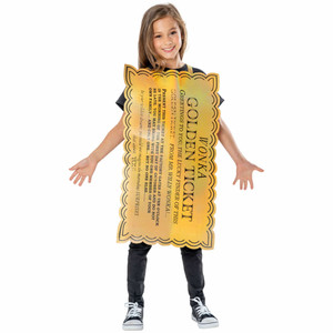 Golden Ticket Tabard Willy Wonka The Chocolate Factory Child Girls Boys Costume Golden Ticket Tabard Willy Wonka The Chocolate Factory Child Girls Boys Costume