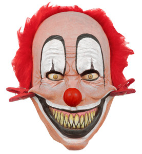 Tweezer Clown Horror Circus Creepy Mens Costume Overhead Mask With Hair Tweezer Clown Horror Circus Creepy Mens Costume Overhead Mask With Hair