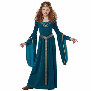 Medieval Princess Lady Guinevere Renaissance Blue Girls Costume Medieval Princess Lady Guinevere Renaissance Blue Girls Costume