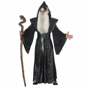 Dark Wizard Sorcerer Magician Medieval Robe Story Book Week Mens Costume Dark Wizard Sorcerer Magician Medieval Robe Story Book Week Mens Costume