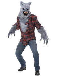 Grey Lycan Werewolf Horror Monster Adult Mens Costume Grey Lycan Werewolf Horror Monster Adult Mens Costume