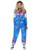 Blue Shell Suit 80s Sport Funky Adult Womens Costume Tracksuit