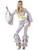 Silver Disco Jumpsuit 70s Dancing Queen Hippie Retro Adult Womens Costume