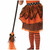 Polka Dot Witch Orange Sorceress Halloween Book Week Child Girls Costume