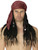 Pirate Buccaneer Bandana Scarf Dreads Book Week Men Costume Wig