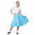 50s Poodle Greaser Sock Hop Bopper Rock Roll Womens Costume Blue Skirt