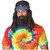 Roll It Up 70s Hippie Black Mens Wig and Beard