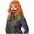 Pumpkin Blossom Orange Green Long Wavy Womens Wig