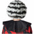 Spiral Clown Horror Black White Two Tone Afro Adult Unisex Wig