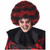 Spiral Clown Horror Black Red Two Tone Afro Adult Unisex Wig