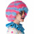 Spiral Clown Horror Candy Pink Blue Two Tone Afro Adult Unisex Wig