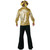 70s Disco Gold Mirrorball Mens Costume Shirt & Hat Set