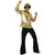 70s Disco Gold Mirrorball Mens Costume Shirt & Hat Set