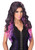 Color Cascade Fairy Witch Gothic Pink Brown Purple 80s Rock Women Costume Wig