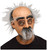 Hairy Harry Old Man Grandpa Adult Mens Costume Overhead 1/2 Mask With Hair