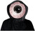 Optic Nerve White Alien Big Eyeball Horror Adult Mens Costume Light Up 1/2 Mask